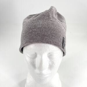 Cascade‎ Mountain Tech Beanie Winter Hat Gray Fleece Lined Merino Wool Blend OS